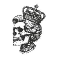 Skull with Royal Crown Design vector