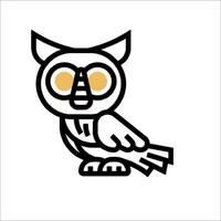 An owl with yellow eyes on a white background vector