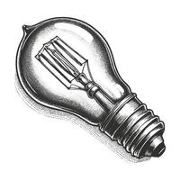 Retro Light Bulb Hand Drawn Illustration vector