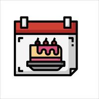 A calendar with a cake on it vector