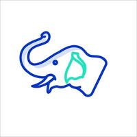 An elephant with a green leaf on its head vector