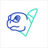 A turtle with a blue line on it's head vector