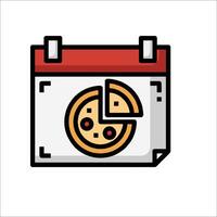 A pizza icon in a calendar vector
