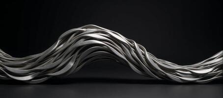 A metal wavethemed 3D illustration with an abstract background photo