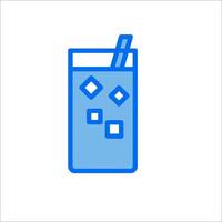 A blue drink with a straw in it vector