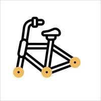 A black and yellow bike icon on a white background vector