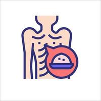 A man with a stomach and a heart vector