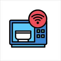 A microwave with a wifi icon on it vector