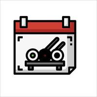 A calendar with a camera icon on it vector