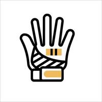 A glove with a yellow stripe on it vector