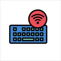 A wireless keyboard and a wifi icon vector