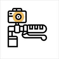 A camera and a tripod icon on a white background vector