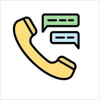 A phone with speech bubbles and a phone icon vector