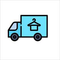 A truck with a clothes rack on the back vector