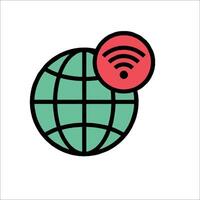 Wifi icon on a globe vector