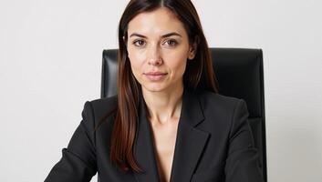 A businesswoman portrait with professional attire and confident demeanor photo