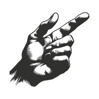 Classic Pointing Hand Drawing vector