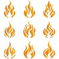 Assorted Fire Flame Designs Collection vector