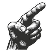 Pointing Hand Illustration in Drawing Style vector