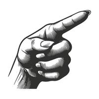 Artistic Hand Drawn Pointing Hand vector