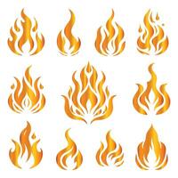 Creative Fire Flame Design Set vector