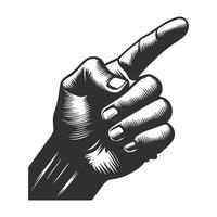 Pointing Hand Art Drawing vector