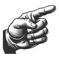 Simple Hand Drawn Pointing Hand vector