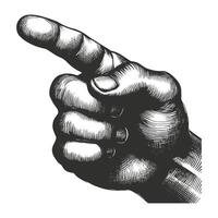 Hand Drawn Pointing Hand Design vector