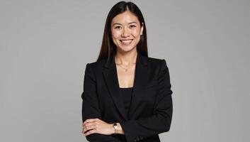 Portrait of a professionallooking woman in a corporate setting photo