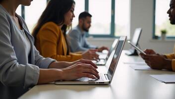 A modern career hub offering resources for diverse professionals seeking employment opportunities with the aid of digital tools and supportive services photo