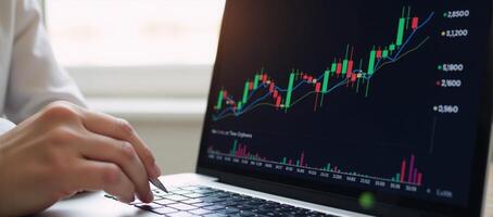 Graphic displaying changes in stock prices for financial investments within a given time frame business finances photo