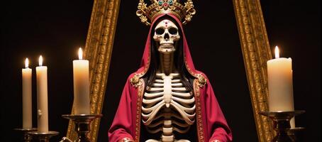 Image of La Santa Muerte The Holy Death deity represented as a skeletal figure photo