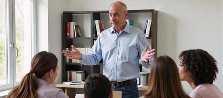 Mentoring students on academic subjects photo