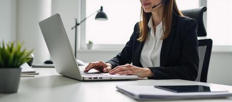 A dedicated technical support expert working efficiently in a streamlined office environment photo