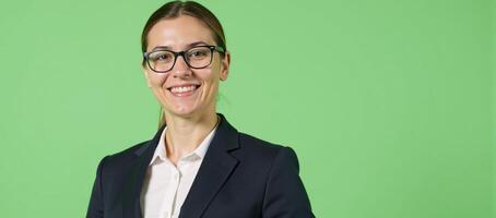 Professional guidance for an employee consulting manager positioned against a light green backdrop photo