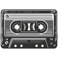 Handcrafted Cassette Tape Outline Art vector
