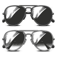 Cool summer sunglasses sketch collection vector