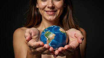 Nurturing Mother Earth depicted in an image with global focus photo