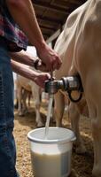 Skillfully milking a cow requires both care and precision photo