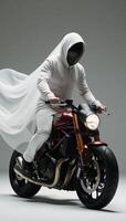 Ghost rides a modified motorbike photo
