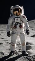 Spacesuited astronaut with helmeted head Futuristic photo