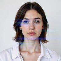 Digital artwork showcasing cyberinspired glitches creating disruptive experimental vibes on a pure white canvas photo
