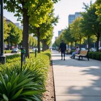 Smart City Park equipped with IoT sensors to monitor Air Quality Noise Levels Usage photo