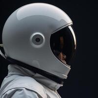 Astronaut sideprofile with helmet on photo