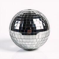 Isolated disco ball against white background photo