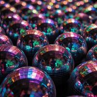 A shimmering multifaceted scene showcasing a disco party ambiance Disco Ball Scene photo
