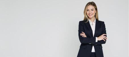 Businesswoman stands with confidence Portrait photo