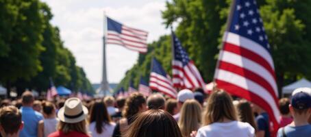 Backdrop featuring Independence Day theme with USA Flag imagery photo
