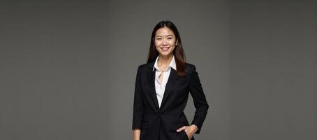 Portrait illustration showcases a professional woman in a modern setting photo