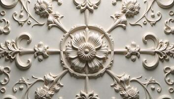 Baroque floral design with muted tones photo